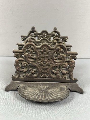 Vintage Ornate Baroque/Rococo Style Shell Brass Letter Rack Holder Trinket Dish - 第 15/15 張圖片