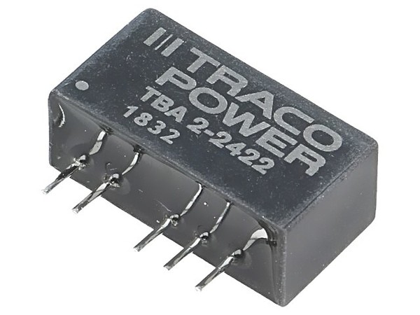 Tba 2-2422 Wandler: Dc/Dc 2W Ueing: 21,6-26,4VDC Uausg: 12VDC Iausg: 80Ma Traco-image