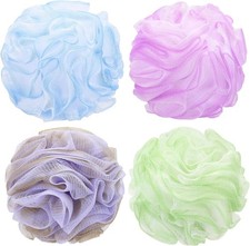 4 Pack Bath Sponge Pouf Shower Loofah Body Scrubber Exfoliator, 60g/Piece - 4
