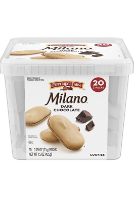 Pepperidge Farm Milano Cookies Dark Chocolate 20 Packs 2 Cookies per Pack