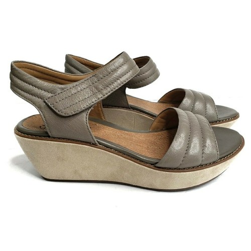 Clarks Hazelle Alba Platform Wedge Sandals 8 Taupe