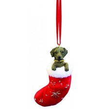 Labrador Retriever Chocolate Dog Santa's Little Pals Stocking Christmas Ornament