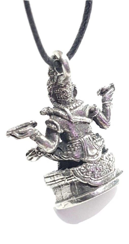 Ganesh Colgante Peltre Dios Hindú Collar Ganesh Protector de Viajes Joyería Foto 4 de 4