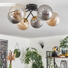 Decken Leuchte Bernstein Rauchfarben Schlaf Wohn Zimmer Raum Lampe Kugelleuchte