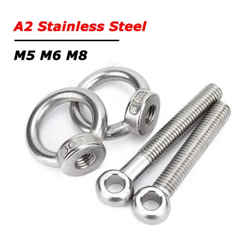 M5 M6 M8 Swing Lifting Eye Bolts EyeRod Eyepin with Ring Eye Nut A2 Stainless