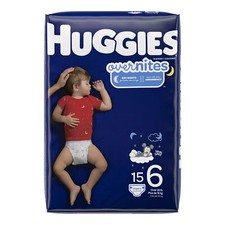 Huggies OverNites Diapers, Size 6, Jumbo Pack Pack age of 15