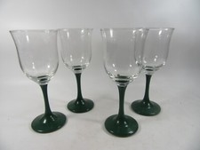 4 Wine Glasses Green Slim