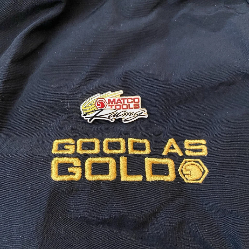 Vintage MATCO Tools Jacket Good As Gold Full Zip Nylon Windbreaker Black Size XL - Image 3 of 4