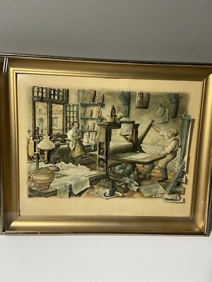 Vintage 1968 Anton Pieck 3D Diorama Art D.A.C., The Printing Press