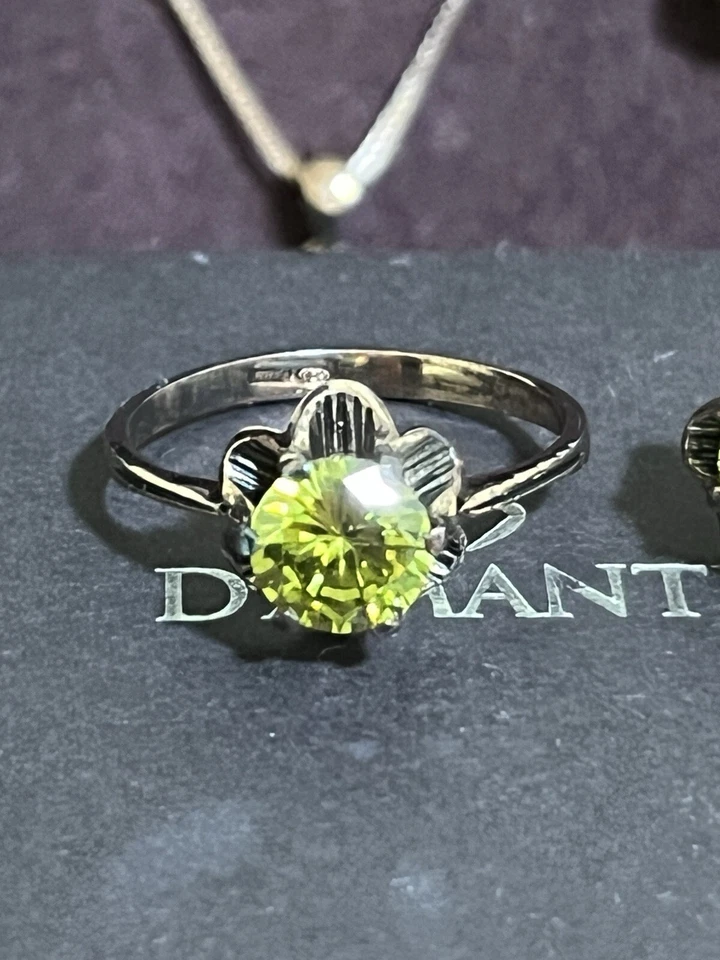 D’Amante Trittico Argento Bronzato Zirconia 1’ Scelta Verde Smeraldo - Immagine 3 di 4