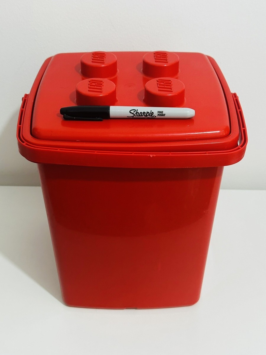 ⭐️ LEGO Set EMPTY BOX City RED Stud Basic BRICK STORAGE BOX TUB