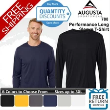 🔥 Augusta Sportswear Men Performance Long Sleeve T-shirt Knit Up To 3XL 788