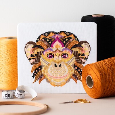 Mandala Affe Kreuzstichmuster von Meloca Designs