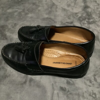 Black Johnston And Murphy Tassel Loafers Mens Johnston Murphy - Main Image
