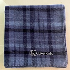 MAN HANDKERCHIEF PLAIDS BLUE PLAIN CLASSIC COTTON VTG POCKET ART SQUARE18   CA13