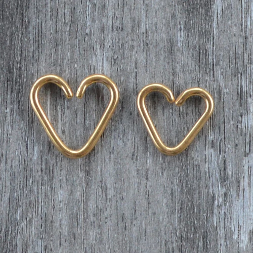 16G Solid Titanium Heart Shaped Ear Cartilage Daith Helix Orbital Piercing Ring