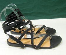 NEW Summer Black Lace Up Sandal Shoes WOMEN Size 8