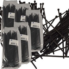 QTY 200 Cable Cord Wire Tie Strap BLACK 8" inch 40Lb Zip Nylon USA SHIPPING