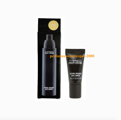 NIB 2 X MAC PREP + PRIME NATURAL RADIANCE TRAVEL .2 OZ / 6 ML - RADIANT YELLOW