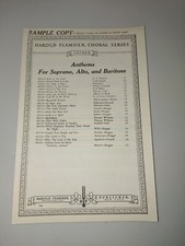 Anthems For Soprano Alto And Baritone