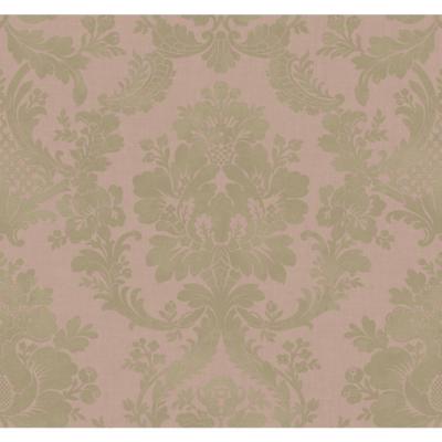 Wallpaper Designer Shiny Silver Gray Large Damask on Lavender Faux 60 sq ft Bolt