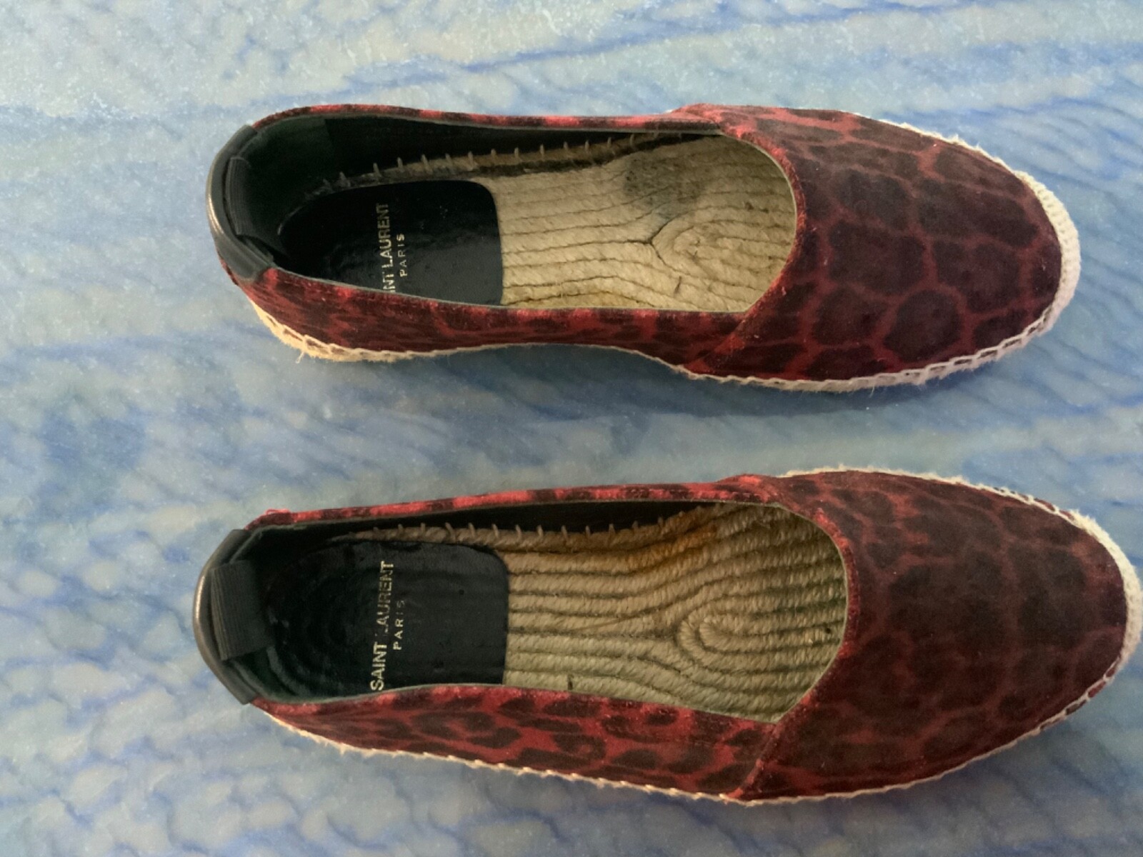 100% AUTENTICO Y SAINT LAURENT ESPADRILLE SLIP OP PIATTO TAGLIA 35 5 (5 5 US) ITALIA