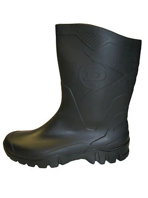 Unisex Dunlop halbe Höhe breites Bein Wellies schwarz Größen 4 bis 12