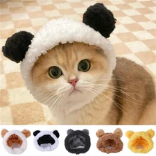 Cat Cap Pet Supplies Bear Plush Head Cover Hat Dog Headgear Head Wear Warm Cute