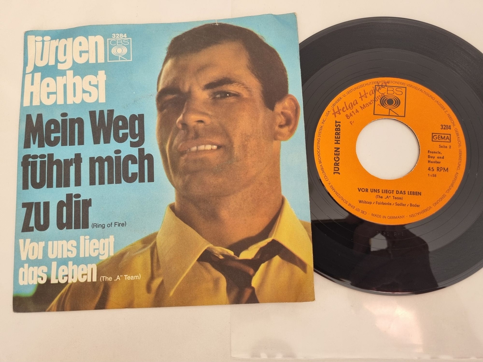 Jürgen Herbst - Mein Weg führt mich zu dir 7''/ CV Johnny Cash - Ring of fire
