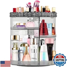 MISERWE 360 Rotating Makeup Organizer, DIY Adjustable Cosmetic Carousel Spinn