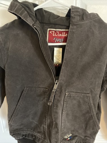 Walls Frost Pruf Brown Rodeo Embroidery Event Championship Child Coat Size 12 R - Picture 3 of 7