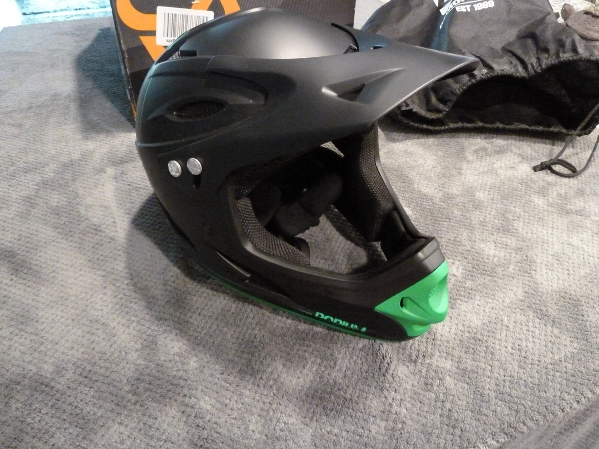 Demon Podium Full Face Bike Helmet Size Medium Black Green
