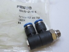 (NEW) FESTO QSLV2-G1/8-6 186224 Male Push Lock Connector Pneumatic Fitting 