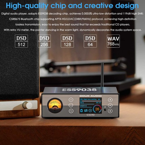 Douk Audio C100 PRO Hi-res ESS9038 Preamp Bluetooth Streamer Player DSD512 - Picture 5 of 11