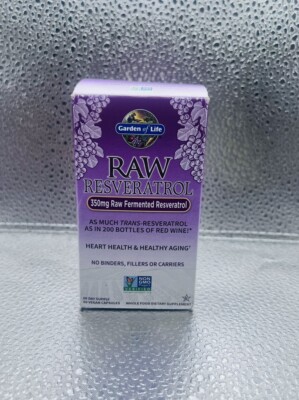 Garden of Life Raw Resveratrol 350 mg 60 Veg Caps Exp 03/25