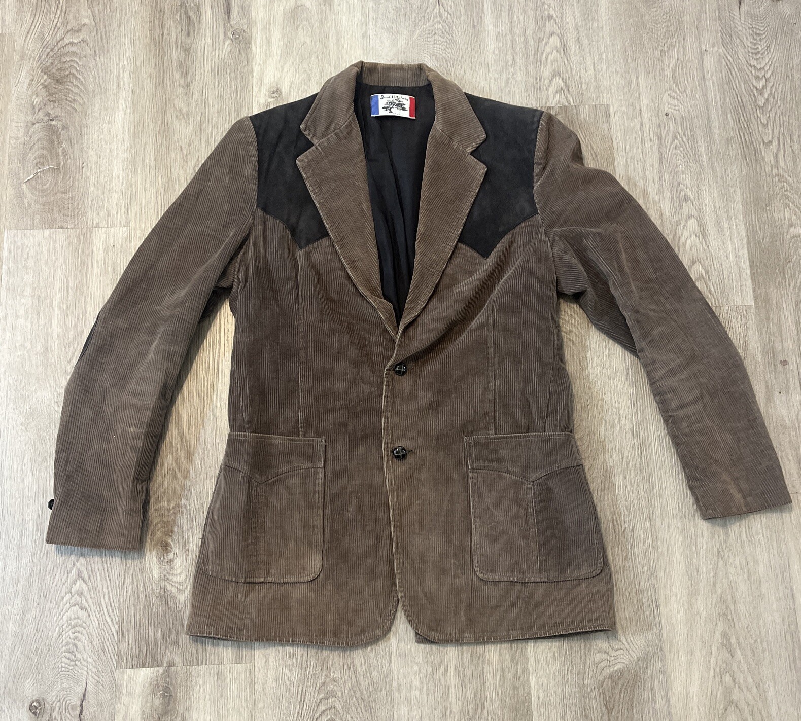 Rare Veste Vinyle Vintage Brad Whitney - Années 70 - Simili Cuir Marron - Taille XL