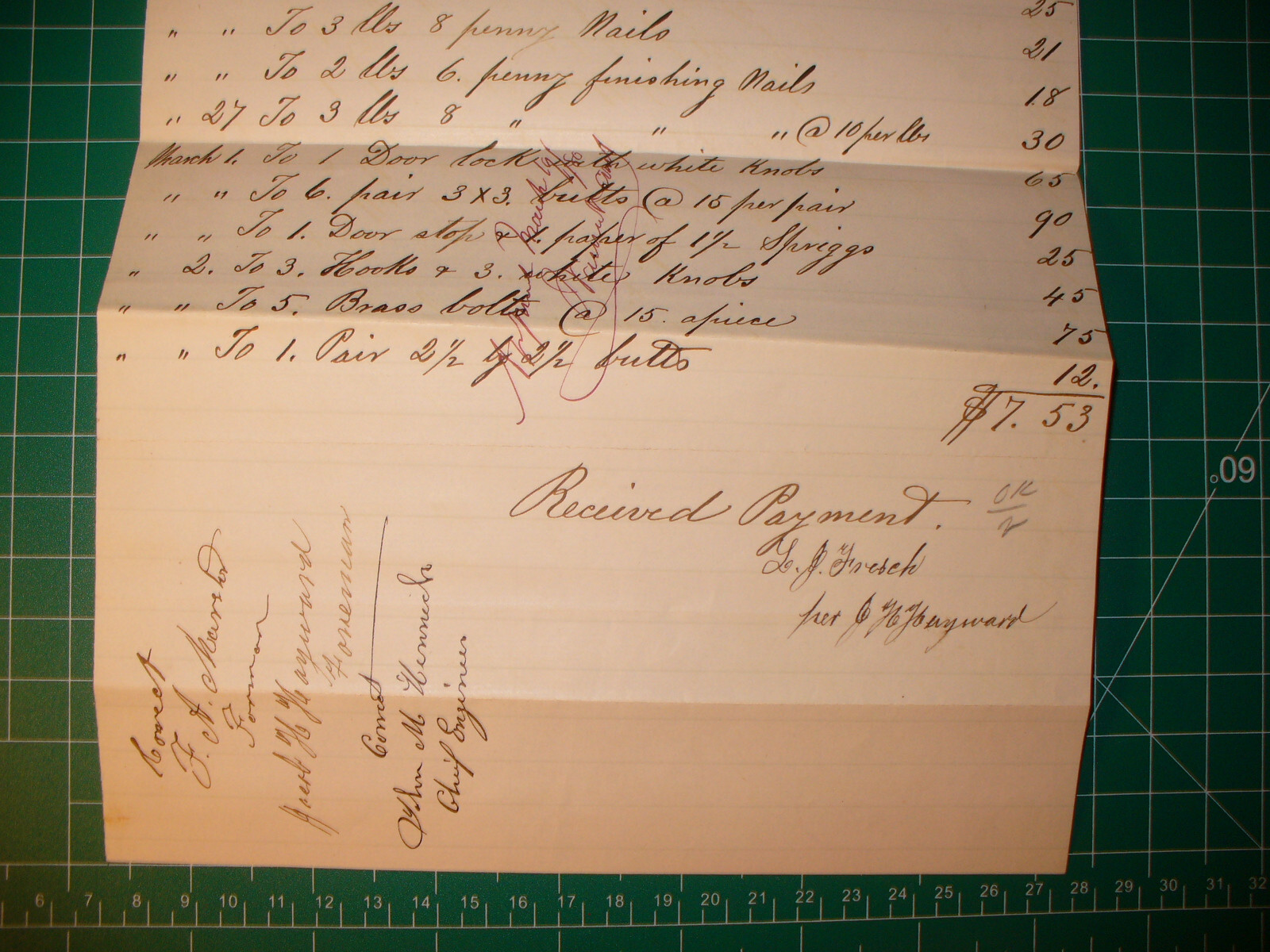 1880 Baltimore Fire Department Engine Co 1 Hook & Ladder Co 2 Check