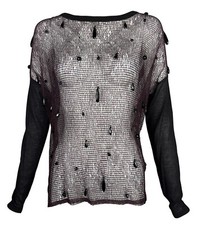 Vintage 1990's Dolce & Gabbana Grunge Sheer Knit Beaded Sweater Tunic Top