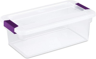 Stackable Bin with Latching Lid, Plastic Container to Organize Shoes in Closet