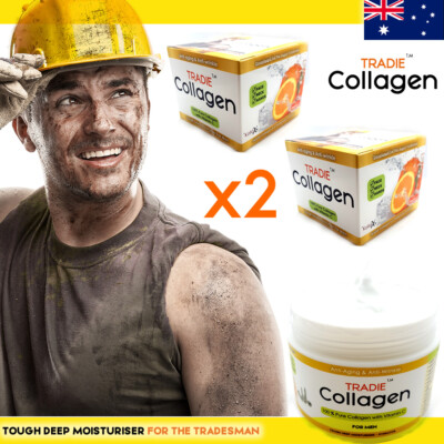 Birthday Gifts For Dad Him Boyfriend Men x2 TRADIE Collagen 200 ml Pure Cream