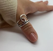 Handmade Solid 925 Sterling Silver Heavy Pure Ring For Women Gift For Christmas