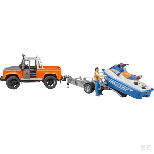 ミニカー TOOTSIETOY LAND ROVER JEEP & TRAILER Bruder 02593 Land Rover w/ Trailer, Worker and JCB Excavator