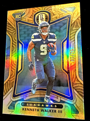 KENNETH WALKER III 2022 GOLD STNRD PLATUM REFRACTOR JERSEY#MATCH 9/75 RC 1/1 SP