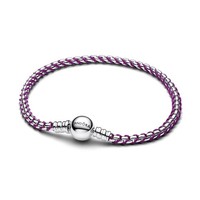 Pandora Armband Lilafarbene Kordel Kastenkette Silber 593816C03-16 Cm