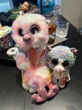 AVERY the PASTEL TIE DYE OSTRICH - Ty 8 " Beanie Boos - And  Whimsy Lot