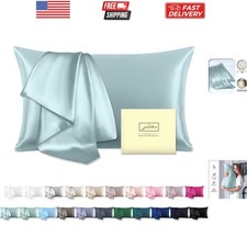 Mulberry Silk Pillowcase for Hair and Skin Standard Size 20"X 26" with Hidden...