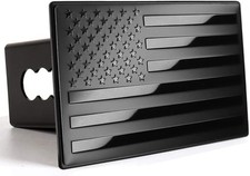 American Flag Metal Trailer Hitch Cover For 2 Inch Receivers Matte Black American Flag Metal Trailer Hitch Cover For 2 Inch Receivers Matte Black