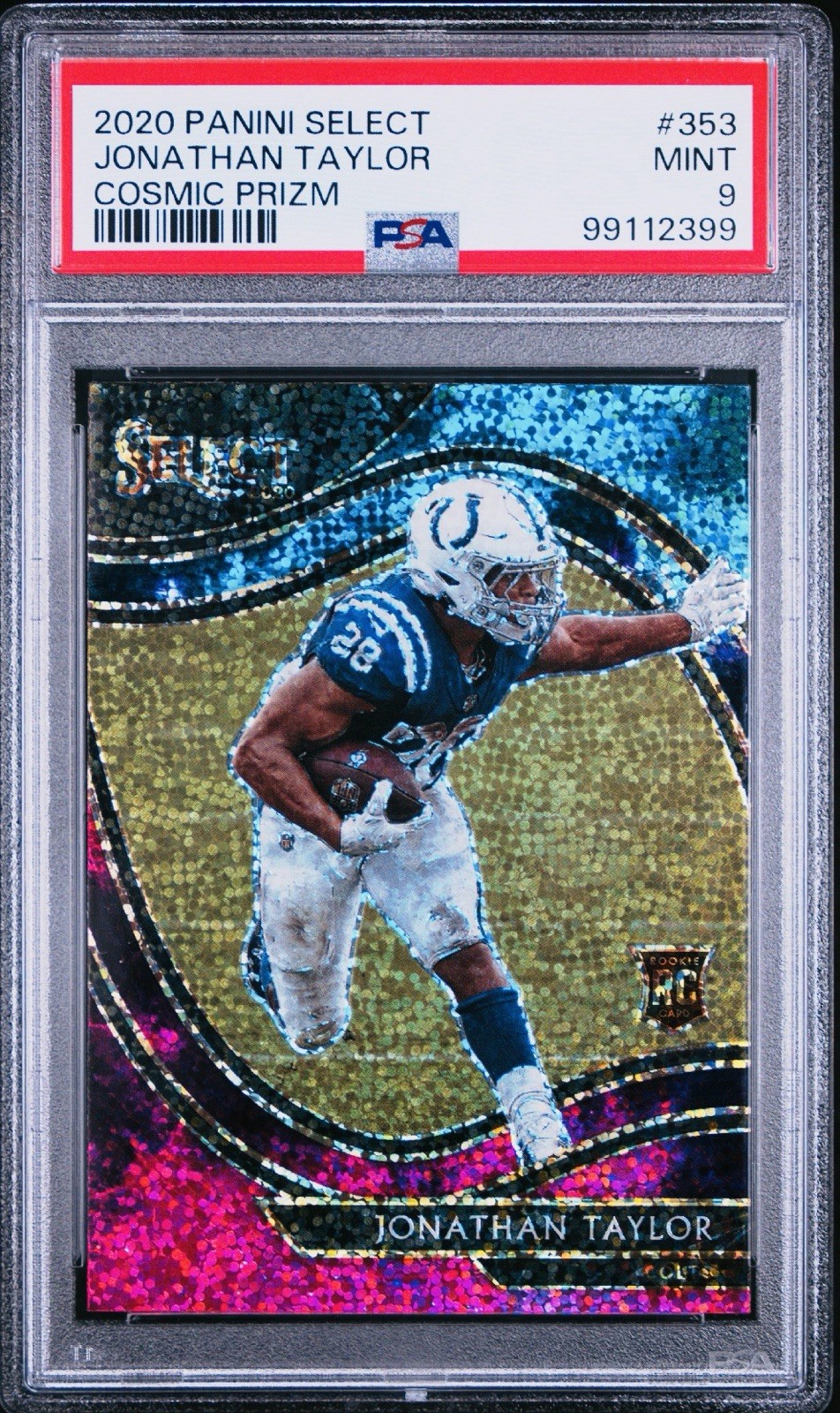 2020 Select Jonathan Taylor Cosmic Field Level Rookie RC Prizm #353 PSA 9 POP 2