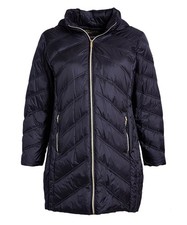 Michael Kors Jacket Women Packable Dark Navy MK Down Puffer Quilted Winter Coat