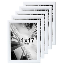 Ktkde 11X17 Picture Frame Set Of 5White Wooden Frames Vertical Horizontal Wall